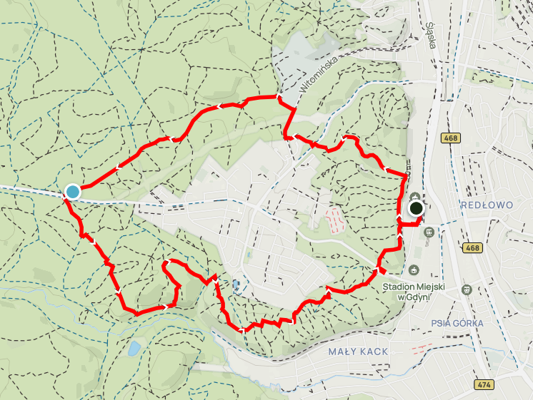 Mapa trasy Szybka Sarna – 10,67 km