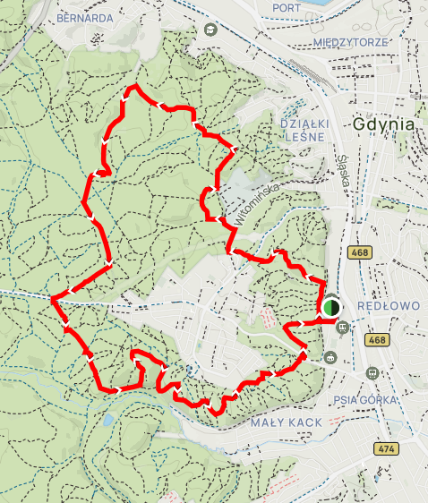Mapa trasy NADMORSKI MENDEL 14 km