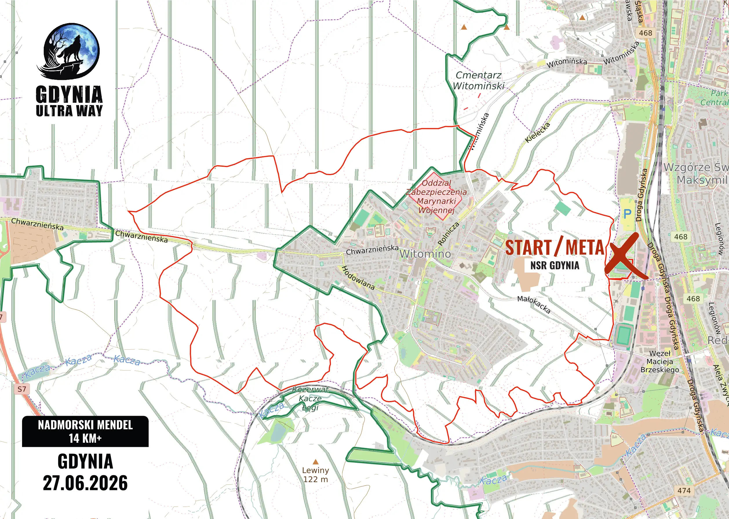Mapa trasy NADMORSKI MENDEL 14 km
