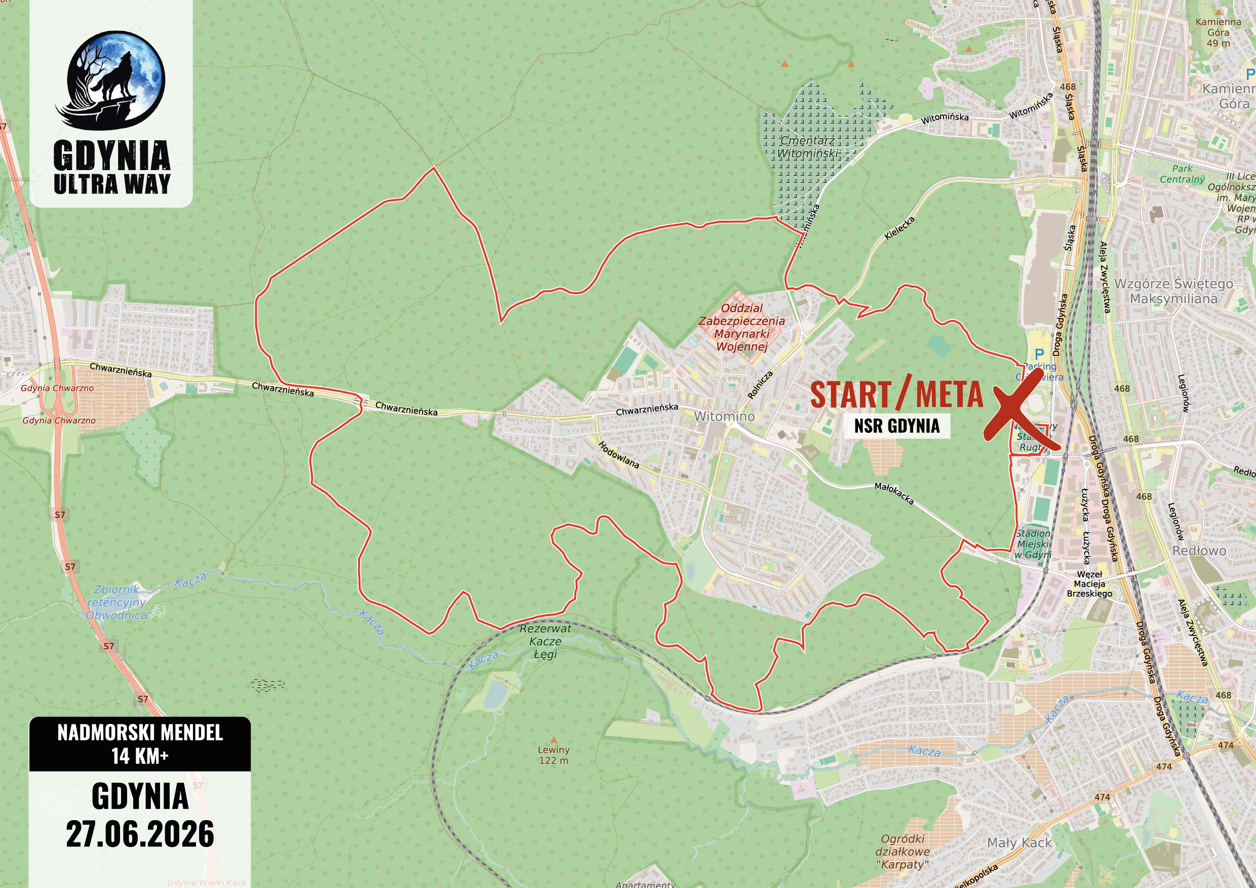 Mapa trasy NADMORSKI MENDEL 14 km