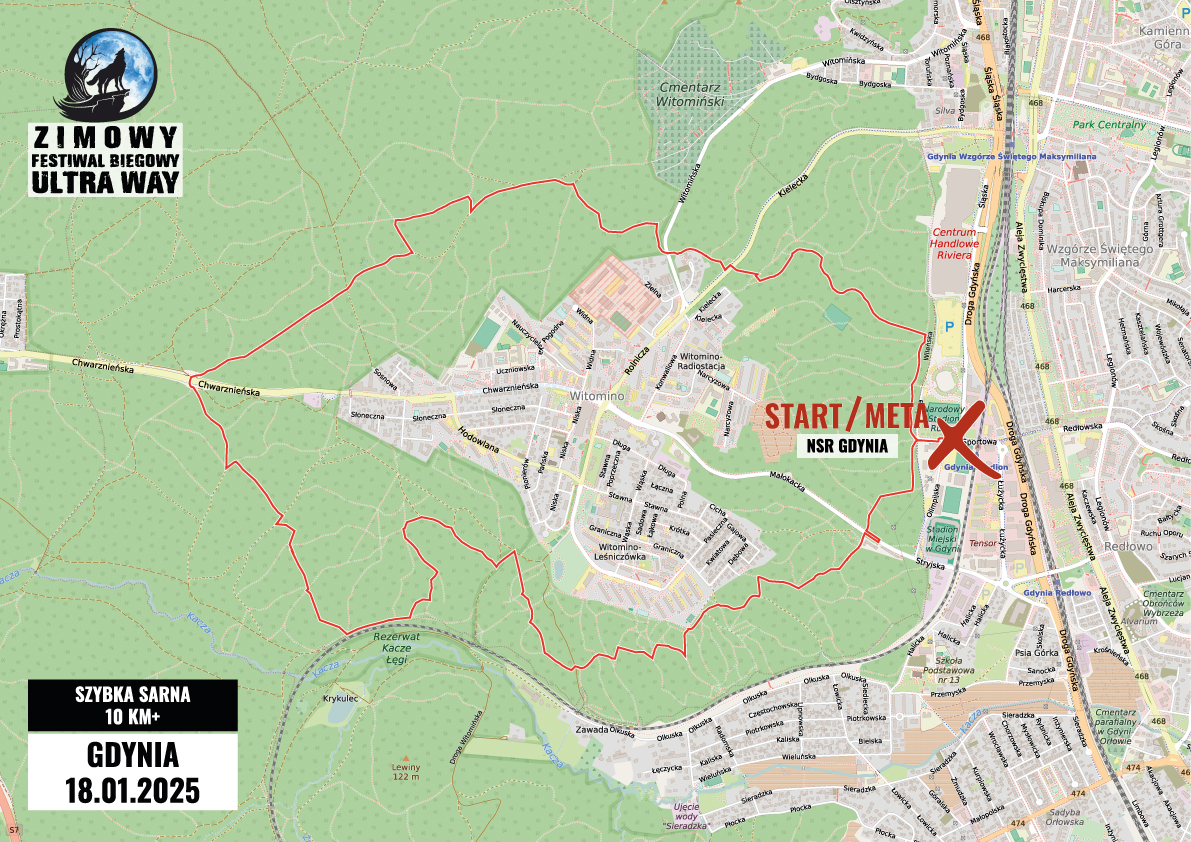 Mapa trasy Szybka Sarna 10 km+