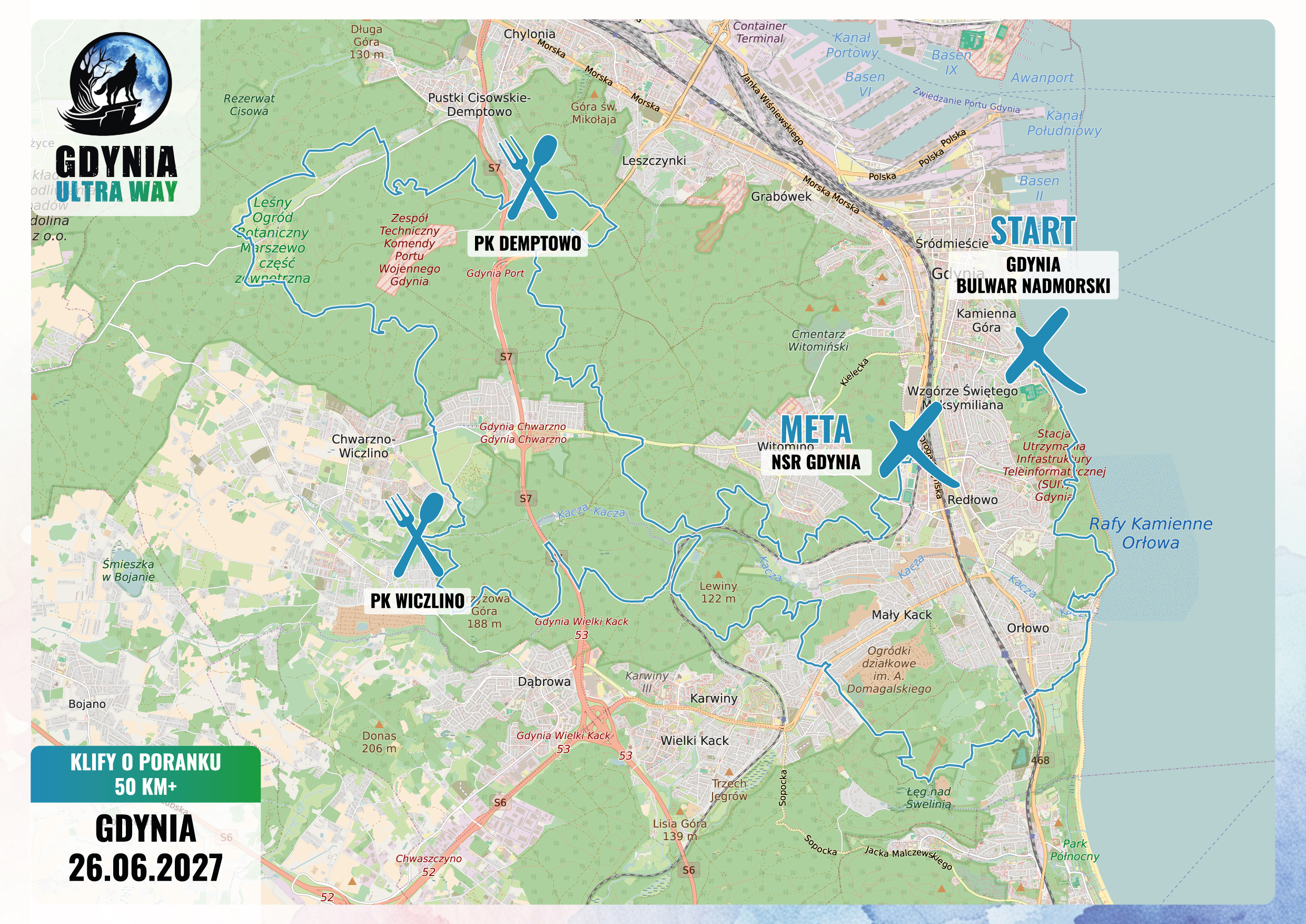 Mapa trasy KLIFY O PORANKU 50 KM+