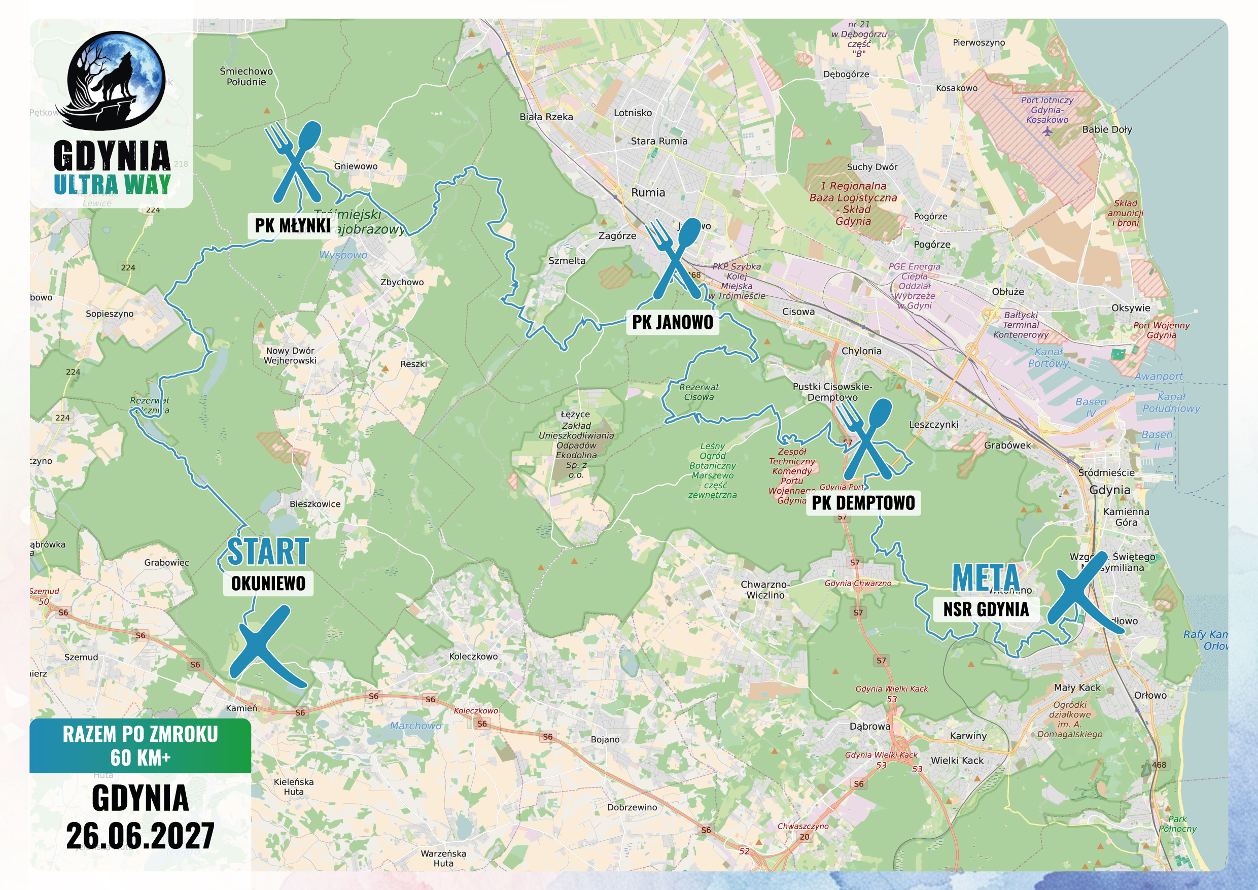 Mapa trasy RAZEM PO ZMROKU 60 km+