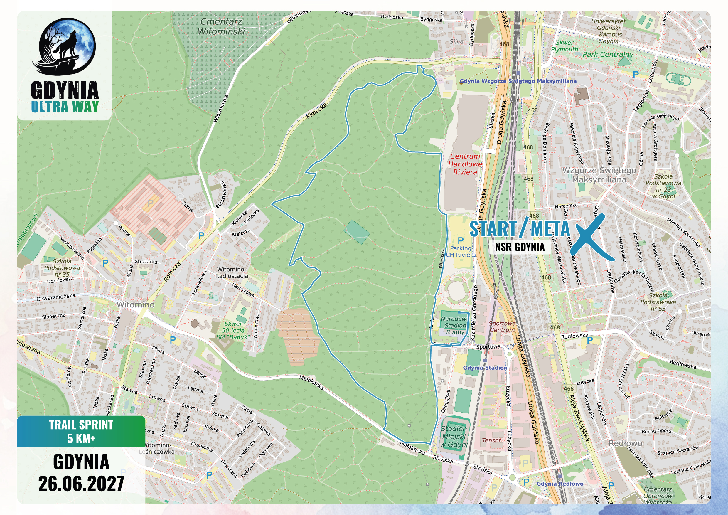Mapa trasy TRAIL SPRINT 5 km